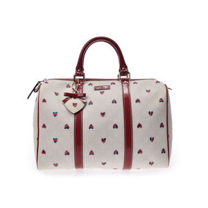 Gucci Boston bag white leather heart charm